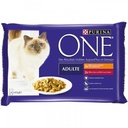 PURINA ONE Chat Adulte Poulet, Bœuf - 4 x 85 g - Sachets fraîcheur pour chats adultes