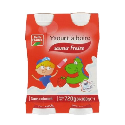 YAOURT A BOIRE SAVEUR FRAISE BF BOUTEILLE 4 X 180G