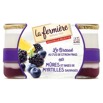 Yaourt Bicouche Mûre Myrtille 2x160g