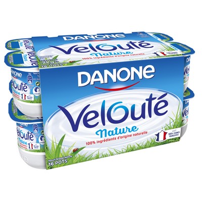 Danone Velouté yaourt nature brassé 16x125g