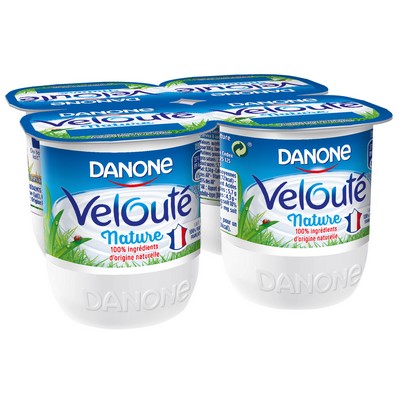 Danone Velouté yaourt nature brassé 4x125g