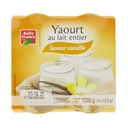YAOURT LAIT ENTIER VANILLE POT VERRE BF 4 X 125 G