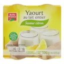 YAOURT LAIT ENTIER CITRON POT VERRE BF 4 X 125 G