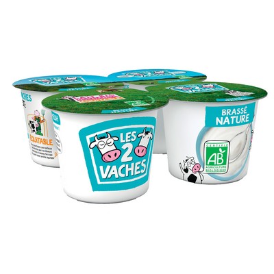LES 2 VACHES ORGANIC NATURAL STIRRED YOGURT 4x115g