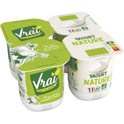 VRAI YAOURT NATURE BIO 4X125G