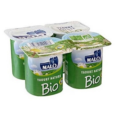 Yaourt BIO au lait entier pasteurisé, nature, issu de l'agriculture biologique