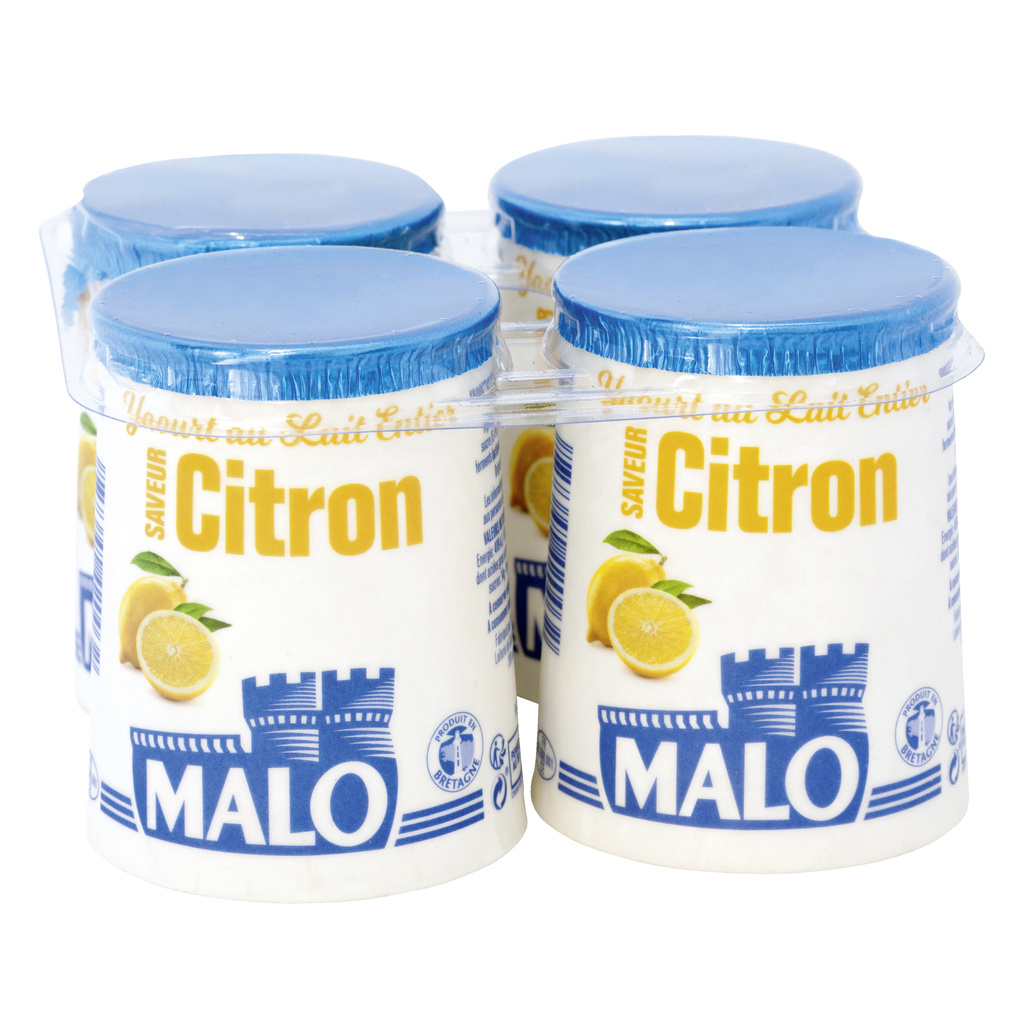 Yaourt au lait entier pasteurisé sucré aromatisé au citron