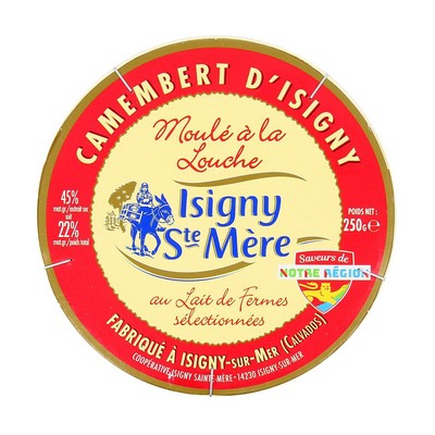 Camembert d’Isigny Ladle-Molded 250g 22% Fat/DM - 45% Fat/MS