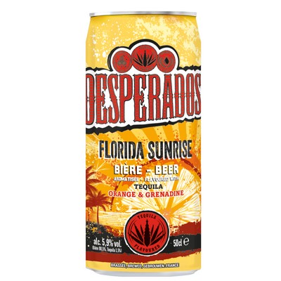 Desperados Florida Sunrise - Bière aromatisée à un spiritueux à base d'agave, Orange, Grenadine -50 cl - 5,9°