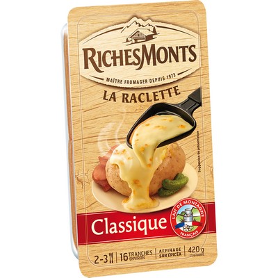 RICHES MONTS RACLETTE CLASSIQUE AU LAIT DE MONTAGNE TRANCHETTES 420G