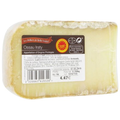 Ossau Iraty AOP Sheep’s Milk Cheese Délices de Belle France (Variable Weight)