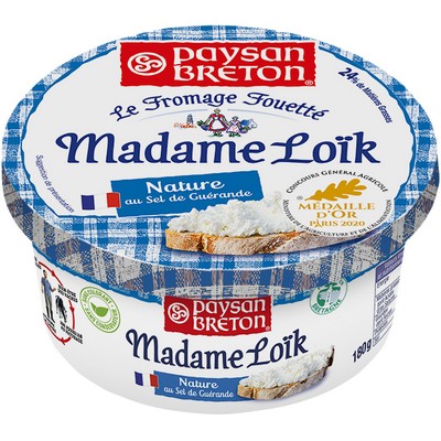 Fromage Fouetté nature au sel de Guérande Le fromage Fouetté Madame Loïk Pot de 180 g