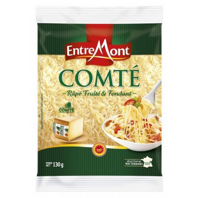 130g Pack of Grated Comté Cheese 45% Fat - Entremont