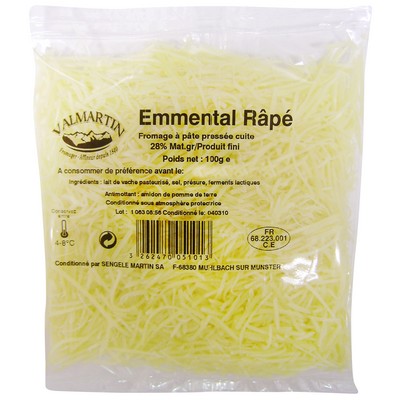 Valmartin Grated Emmental Cheese 100 g (29% fat)