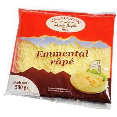 500g Grated Emmental 27% Fat Valmartin