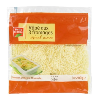 Belle France 3 Cheese Grated Blend Zip Pouch 200g