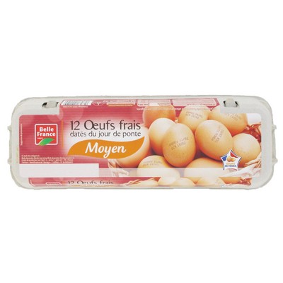 OEUF FRAIS DJP ELEV SOL CALIBRE MOYEN X 12 BF BTE