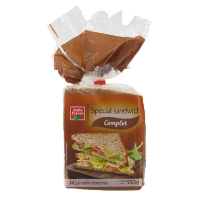PAIN DE MIE COMPLET GT X 14 TRCH BF SACHET 550 G