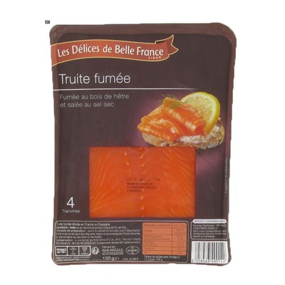 TRUITE FUMEE X 4-6 TRANCHES DBF BARQUETTE 120 G