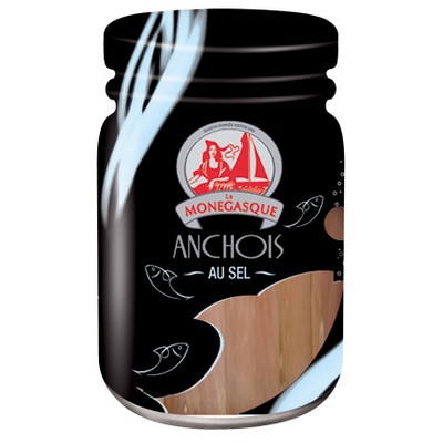 Anchois au sel LA MONEGASQUE pot 130 gr