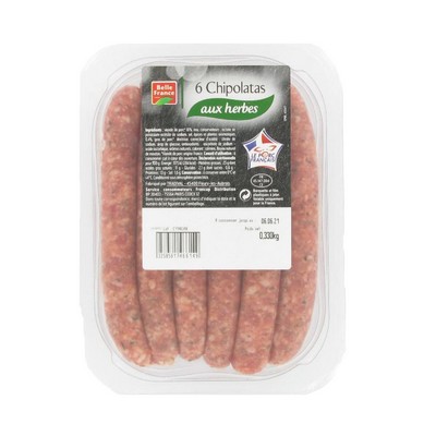CHIPOLATA AUX HERBES X 6 BF BARQUETTE 330 G