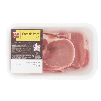 COTE PORC X 2 BF BARQUETTE POIDS VARIABLE