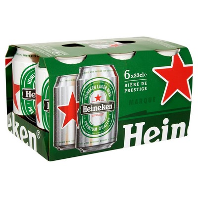 Heineken bière blonde can 6X33cl 5°