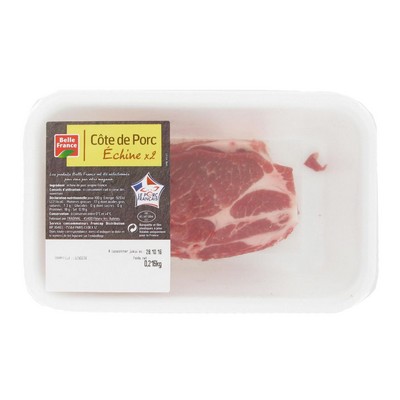 COTE PORC ECHINE X 2 BF BARQUETTE POIDS VARIABLE