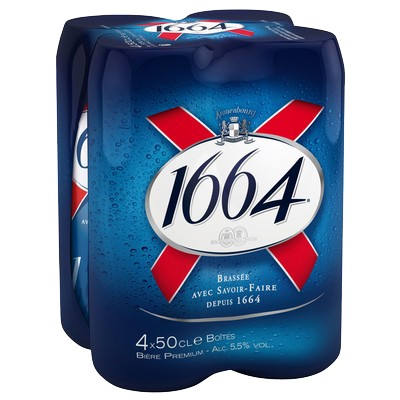1664 Beer Pack — 4 x 50 cl cans, 5.5% alcohol