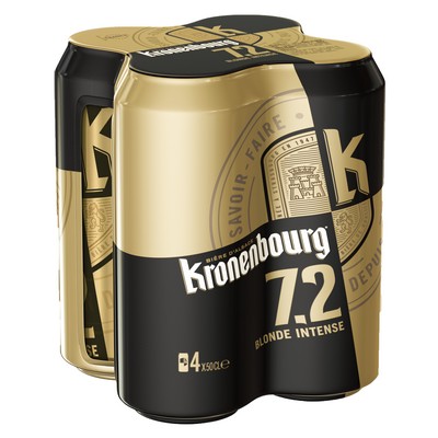 Kronenbourg Blonde Beer 7.2% 4x50cl Cans