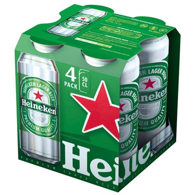 Heineken bière blonde can 4X50cl 5°