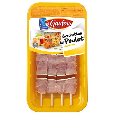 380G - LE GAULOIS - BROCHETTE DE POULET X 4