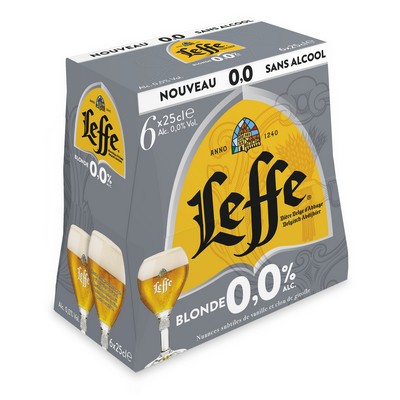 Bière Blonde Sans Alcool  Leffe 0,0% 6x25cl