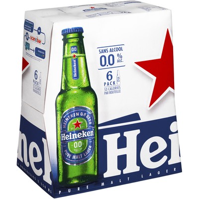 Heineken 0.0 bière blonde 6x25cl zéro alcool