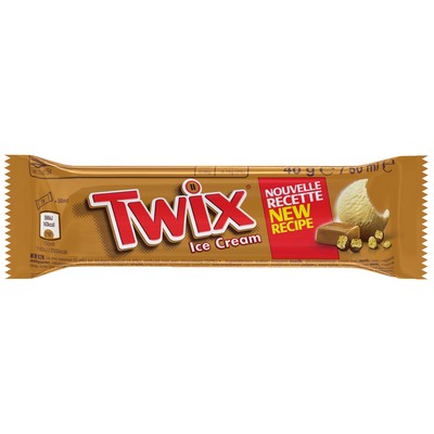 TWIX Barre glacée XXL , caramel et éclats de biscuit, enrobage cacao - 