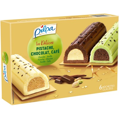 Pilpa Mini Logs Les Délices Pistachio Chocolate Coffee x6