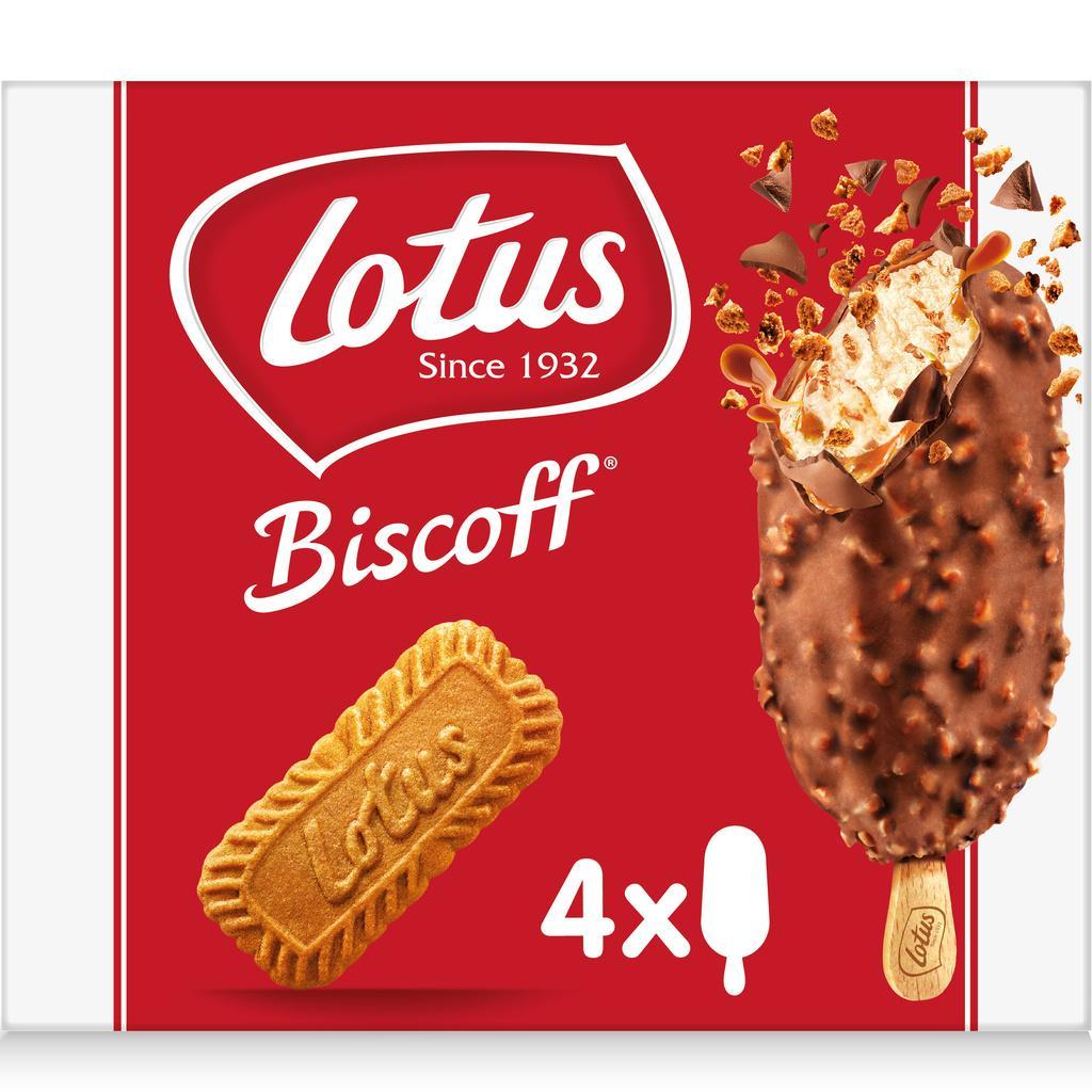 LOTUS BISCOFF Ice Cream Bars - Speculoos Milk Chocolate - 284g (4x90ml)