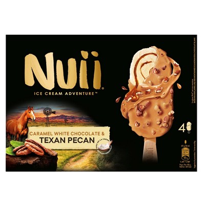 NUII Texas Pecan & Caramelized White Chocolate Ice Cream Sticks x4