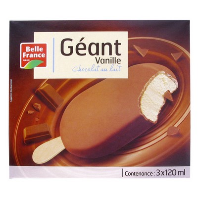 Giant Vanilla Milk Chocolate Sticks Belle France Box 3 x 120ml