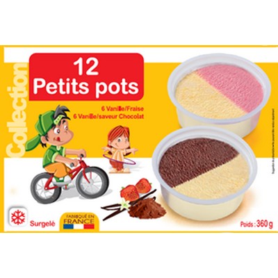 12 Little Vanilla, Chocolate & Strawberry Pots 342g