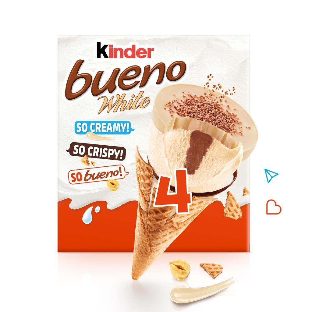 Glace cône KINDER BUENO White Chocolat blanc x4 - 248g