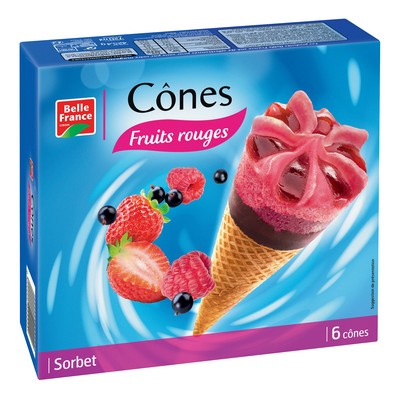 Red Fruit Cones Belle France Box of 6 x 120 ml