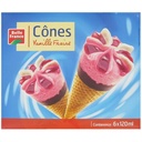 Vanilla Strawberry Cones Belle France Pack of 6 x 120 ml