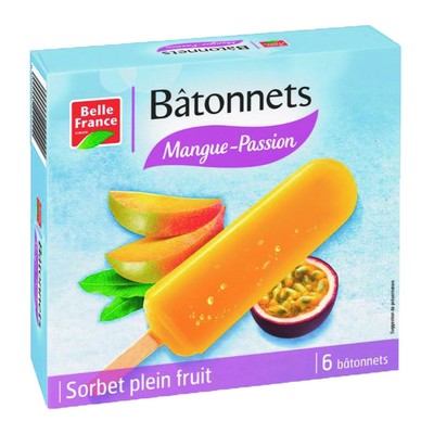 Mango Passion Fruit Ice Lollies Belle France Box of 6 x 60ml