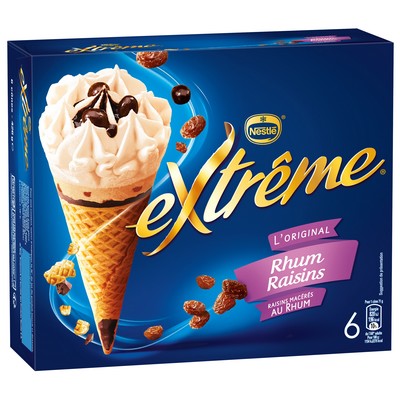 Extrême Rum Raisin Cones with Rum-Soaked Raisins 6x71g