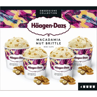 Häagen-Dazs Minipots Macadamia Nut Brittle x4 380ml Festive