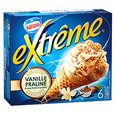 Cônes Extrême Vanille Praliné cœur fondant Praliné 6x71g