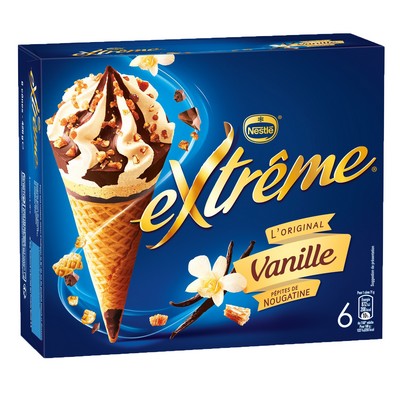 Cônes Extrême Vanille pépites de Nougatine 6x71g