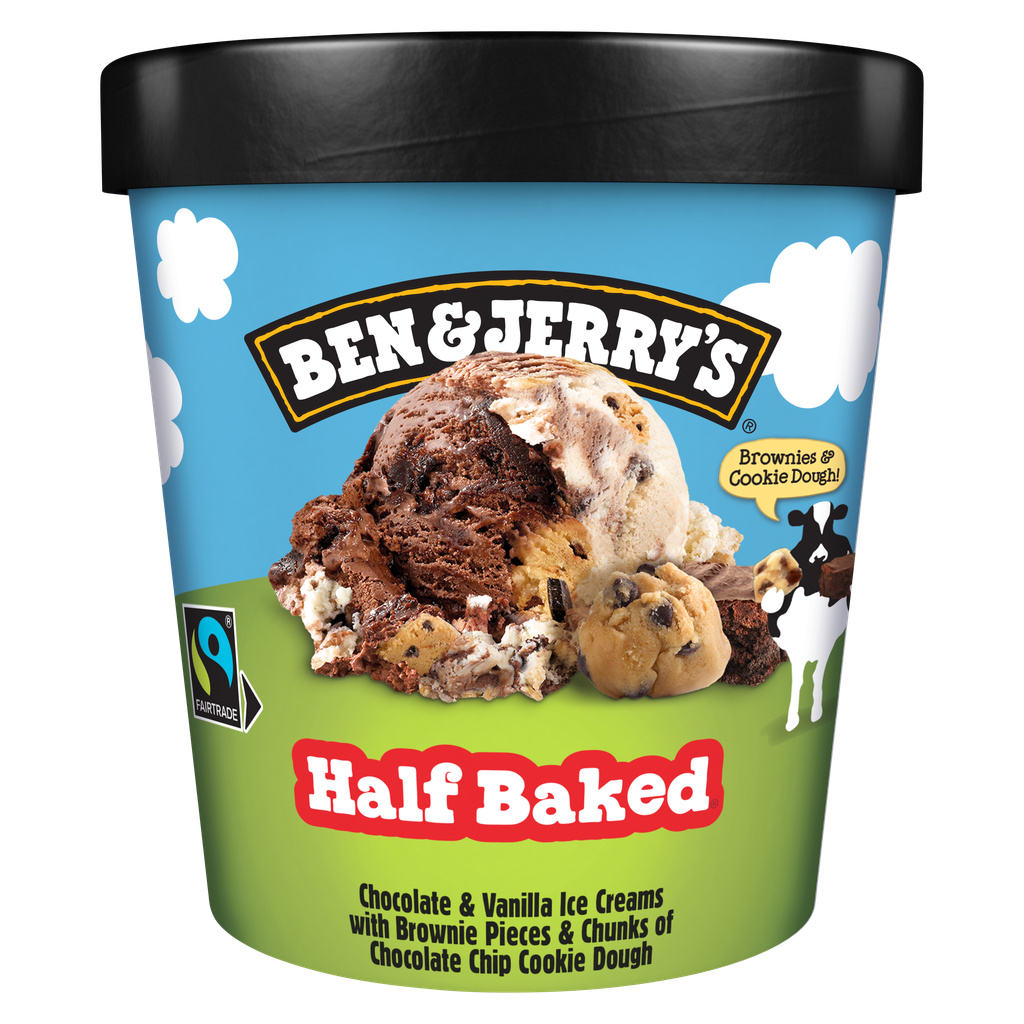 BEN & JERRY'S Half Baked Ice Cream Tub 465ml