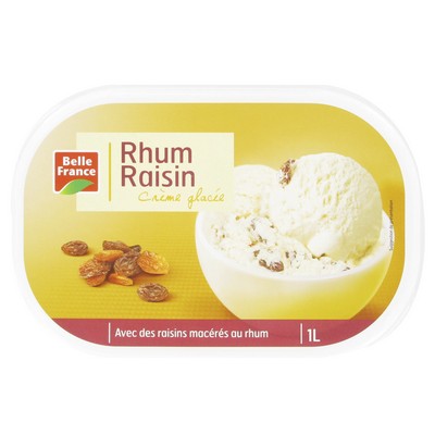 Rum Raisin Ice Cream Belle France Tub 1L 555g